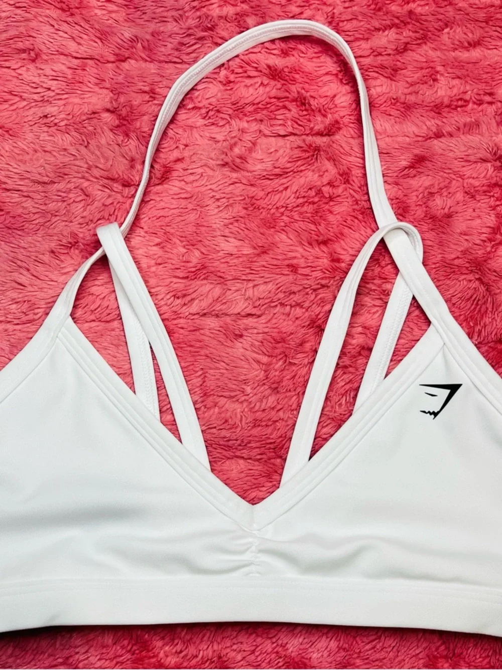 Gymshark White Strappy Multi-Back Sports Bra - Picture 1 of 3